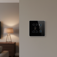 Prise intelligente universelle UE/UK/US Tuya WiFi Zigbee avec interrupteur, charge rapide, 2 ports USB en cuivre, prise hospitalière, télécommande