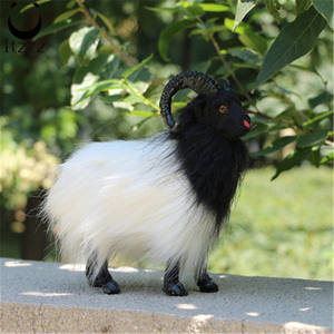 Mini mouton noir et blanc en peluche réaliste, mignon, jouet en peluche, décoration d'ameublement, accessoires de décoration, ornement de jardin, modèle de figurine - Product Image 3