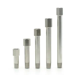 Hot Selling Male Adapter Connector Fittings Hex Bushing Threaded Pipe Fitting Hose Connection Stainless Steel Nipple