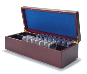 Boîte de rangement en <span class=keywords><strong>bois</strong></span> <span class=keywords><strong>massif</strong></span> à 2 rangées, pour support de pièces de monnaie certifiées PCGS NGC, boîte de rangement pour pièces de monnaie - Product Image 2