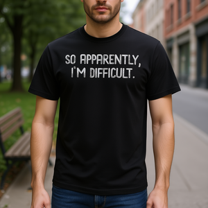 Entonces, según parece, soy difícil, camiseta con sáculo de sarcasmo, color negro, talla unisex para adultos - Product Image 3