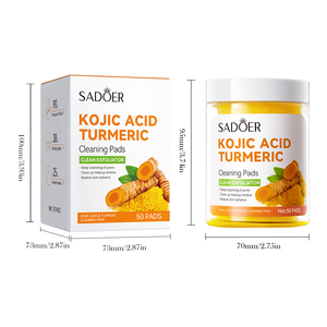 EM Sadoer Tampons Nettoyants à l'Acide Kojique et au Curcuma pour Éclaircir la Peau et Éliminer les Taches Brunes avec Formule Hydratante Intense 50 pièces - Product Image 5