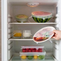 Film alimentaire réutilisable transparent bleu en silicone de qualité alimentaire Qixiang, couvercles universels extensibles pour bols