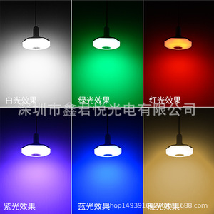 Lámpara hexagonal LED musical RGB con control remoto E27, luz de ambiente que cambia de color para fiestas, bares y discotecas - Product Image 4