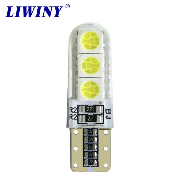 Liwiny ánh sáng nội thất 24V 5050 6 SMD Silicone bóng đèn LED W5W LED T10 CANBUS với đèn flash CANBUS