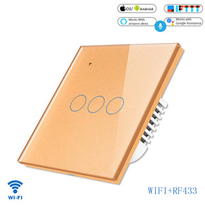 Interrupteur mural intelligent SM-sm019RF à 3 voies avec Wi-Fi et RF, tactile, commande vocale et par application - Product Image 3