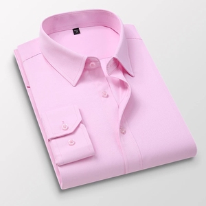 Camisas elásticas sólidas sin hierro para hombre, camisa de vestir de manga larga de Spandex, ajuste Regular para hombre con bolsillo frontal suave Easycared - Product Image 6