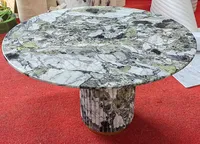 Mesa de centro de mármol para Decoración de casa, Esmeralda fría de calidad Superior, mesa lateral de 24 pulgadas