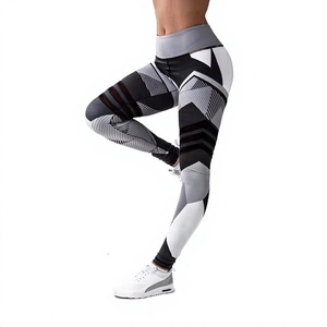 Leggings de yoga pour femmes, longueur intégrale, taille haute, ceinture texturée, violet bleu, sublimation, pantalon extensible quadridirectionnel, vêtements de sport - Product Image 4
