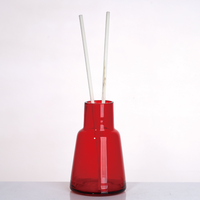 Bouteilles diffuseurs coniques en verre rouge personnalisées en usine, de 50 ml à 300 ml, flacons en verre vides pour aromathérapie, couleur et logo personnalisables