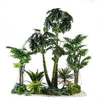 Arbres verts artificiels à grande échelle pour l'aménagement paysager Combinaison de plantes biomimétiques pour les décorations de fenêtre
