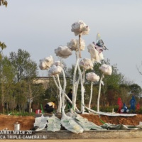 Sculpture de papillon, fleur de lotus, sculpture en acier inoxydable, ange, art de jardin extérieur, décoration personnalisable