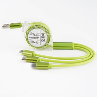 Nuevo One Tow Three Cable DE DATOS retráctil Android IP 3 en 1 Cable de carga de datos de teléfono celular