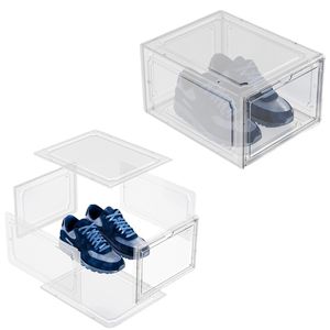 Boîte de rangement pour chaussures pliable empilable en plastique transparente en gros - Product Image 5