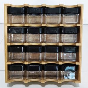 16 Jar Space Bamboo 3-in-1Spice Organizer <b>Rack</b> for <b>Kitchen</b> Countertop <b>Storage</b> Multifunction and Drawer - Product Image 6