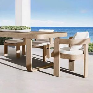 Conjunto de sofá de jardín de madera de teca maciza resistente al agua de alta calidad, <span class=keywords><strong>muebles</strong></span> de Patio, conjunto de sofá moderno de lujo para exteriores - Product Image 3