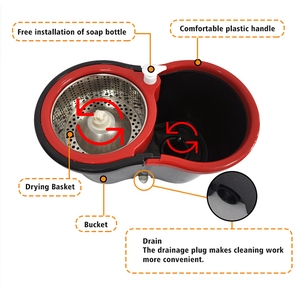 Fregona giratoria de microfibra de 360 grados con poste de acero telescópico Limpieza fácil al girar - Product Image 6