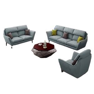 Set sofa rumah kantor 1 + 2 + 3 gaya Amerika furnitur ruang tamu bagian sofa kain kulit pu - Product Image 1