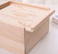 Boîte à souvenirs en bois avec couvercle coulissant, boîte cadeau en bois brut, boîte de rangement de bureau pour souvenirs de mariage, photos, cosmétiques, artisanat