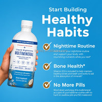 Complément Liquide Multiminéral Nuit Calcium Zinc Vitamine D3 Citrate de Magnésium pour Femmes, Hommes et Enfants