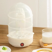 Cuiseur à œufs automatique domestique 220V, boîtier en plastique, alimentation USB, classe énergétique efficace, arrêt automatique, multifonction, cuiseur vapeur pour œufs