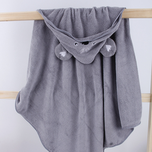 Hoge Kwaliteit Microfiber Koraal Fleece Dikke Sneldrogende Gebreide Capuchon Pasgeboren Meisjes Jongen Peuter Zachte <span class=keywords><strong>Baby</strong></span> Kids Badhanddoek - Product Image 3