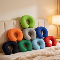 Oreiller cervical en mousse à mémoire de forme de haute qualité, tricoté, portable, coussin de voyage pour dormir, camping, allaitement, voiture, avion