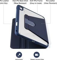 REXIAO Étui rotatif transparent pour crayons, support folio 360°, coque magnétique intelligente avec fonction veille automatique pour iPad A16 11e/10e génération 10.9