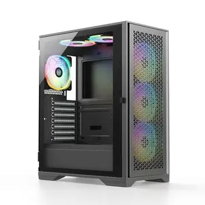 2022 serin tasarım ATX kulesi tam temperli cam PC oyun bilgisayarı kasa Gabinete gamer için