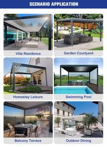 Pérgola Bioclimática de Aluminio de Lujo con Techo de Láminas, Gazebo Ecológico para Jardín, Ideal para Zonas de Piscina de Resorts, Patios Traseros y <span class=keywords><strong>Cabanas</strong></span> VIP - Product Image 2