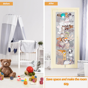 Organizador de Peluches <span class=keywords><strong>Colgante</strong></span> para Puerta, Organizador de Juguetes de Peluche Grande, Gancho de Metal Multifuncional Resistente, Bolsa de Malla para Osos - Product Image 3