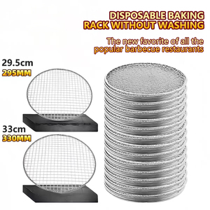 Dùng Một Lần 295Mm 330Mm Cong Thép Không Gỉ <span class=keywords><strong>BBQ</strong></span> Dây Lưới Net Nướng Thịt Nướng Công Cụ - Product Image 2