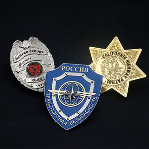 Insigne personnalisé National Bodyguard Logo Insigne Emblème de sécurité vierge en métal plaqué or argent avec portefeuille - Product Image 4