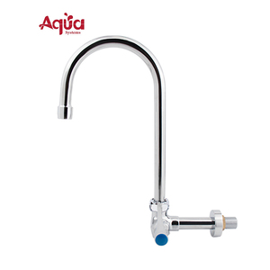 Aqua Systems Modern Wall-Mounted Kitchen Faucet Single Handle Polished <b>Chrome</b> Ceramic Valve 6-7.9in Height - Product Image 1