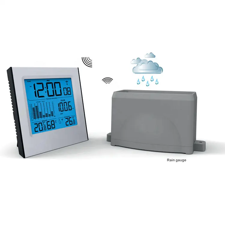 Kablosuz yağmur ölçer hava durumu istasyonu termometre ile