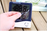 Termometer Higrometer Digital HTC1 Layar LCD Pengukur Suhu dan Kelembapan Elektronik untuk Ruangan Dalam