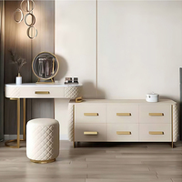 Maßgefertigtes Luxus-Lederbett in Kingsize, Villenmöbel, Schlafzimmer-Set mit Holzrahmen, Italienisches Modernes Gepolstertes Doppelbett