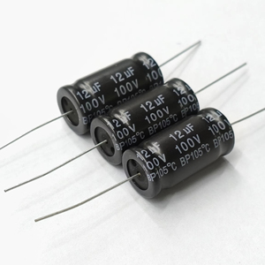 바이폴라 커패시터 100V12UF 13*26mm 스루홀 비극성 구조 높은 절연 저항 중국산 - Product Image 1