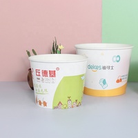 Bol à salade jetable en papier kraft blanc biodégradable avec couvercle en PET