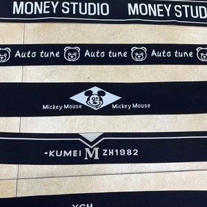 Custom Jacquard Striped Nylon Sports Bra Band High Tenacity 4Cm <b>Elastic</b> Webbing Herringbone Waistband Custom Logo for Bags - Product Image 5