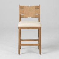 Yüksek Kaliteli Çağdaş Bar Taburesi, Kağıt Halat Sırtlığı ve Masif Dişbudak Ağacı Yüksek Tabure
