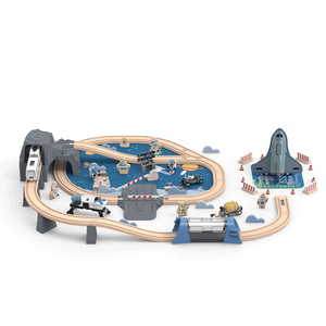 Il set di treni spaziali in legno di alta qualità è adatto per entrambi i sessi di età compresa tra 2 e 7 anni - Product Image 6