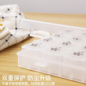 Pilulier en plastique de grande capacité à 28 compartiments de la marque Jinting, blanc transparent, étanche à l'humidité, portable pour une semaine de médicaments - Product Image 4