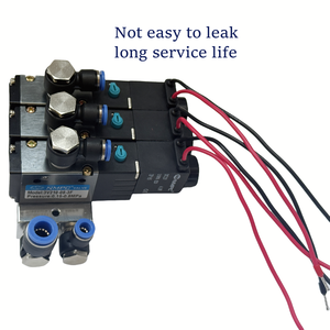 Điện khí nén <span class=keywords><strong>Twin</strong></span> <span class=keywords><strong>solenoid</strong></span> valve 3v210-08-3f DC 24V PT1/4 5 cách 2 vị trí đa dạng cơ sở Muffler nhanh chóng Phụ kiện thiết lập - Product Image 3