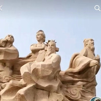 Sculptures de bouddha en pierre, figurines des 8 empereurs de la mer,