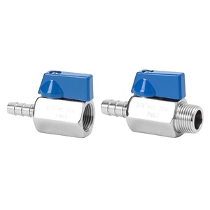 <strong>Mini</strong> <strong>Ball</strong> <strong>Valve</strong> 304 Stainless Steel Internal External 6/4 Points Wire 1 Inch DN15 Manual Pagoda Micro Double Small <strong>Valve</strong> Switch - Product Image 4