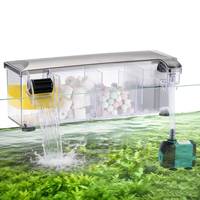 Filtre supérieur pour aquarium, boîte de filtration multi-chambres, filtre à suspendre pour aquarium, boîte de filtration transparente avec sortie cascade