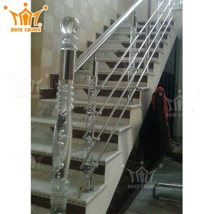 Designs d'escaliers de luxe, piliers transparents en plastique, balustrade en cristal, main courante en acrylique, garde-corps d'<span class=keywords><strong>escalier</strong></span> - Product Image 3