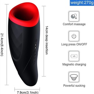Massaggiatore Elettrico Vibrante in Silicone a Forma di Aereo con Vibrazione e Riscaldamento, per <span class=keywords><strong>Uomo</strong></span> - Nuovo Modello Hot Selling Black Lip Flame - Ingrosso - Product Image 2