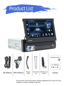 BQCC <span class=keywords><strong>Autoradio</strong></span> Android 1 DIN avec enregistreur cassette et navigation GPS, écran HD rétractable de 7 pouces, lecteur multimédia vidéo et audio stéréo, sans lecteur DVD - Product Image 5